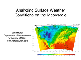 Analyzing Surface Weather Conditions on the Mesoscale
