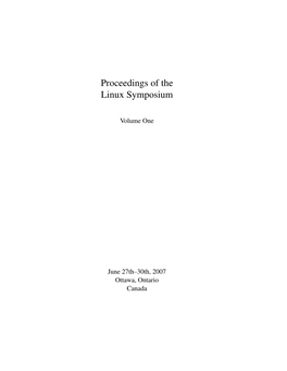 Proceedings of the Linux Symposium