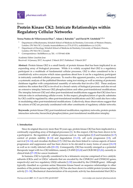 Protein Kinase CK2: Intricate Relationships Within Regulatory Cellular Networks