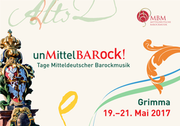 Unmittelbarock! Tage Mitteldeutscher Barockmusik