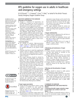 BTS Guideline for Oxygen Use in Adults in Healthcare and Emergency