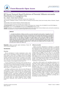 BP Neural Network Based Prediction of Potential Mikania Micrantha