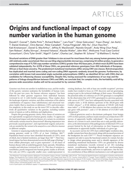 Origins and Functional Impact of Copy Number Variation in the Human Genome