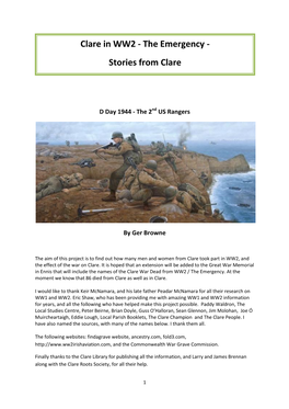 WW2 /Emergency Stories from Clare Clare In
