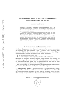 Arxiv:Math/0005108V1 [Math.GT] 11 May 2000 1.1