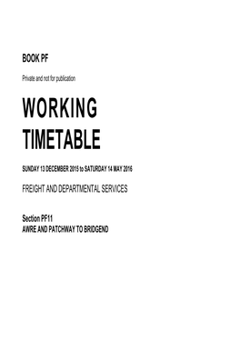 Working Timetable