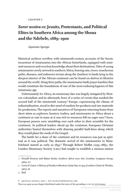 Jesuits, Protestants, and Political Elites in Southern Africa Among the Shona and the Ndebele, 1889–1900