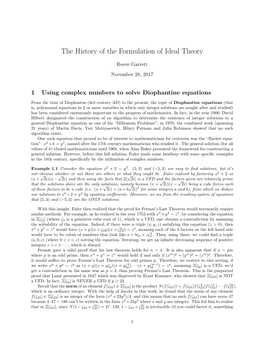 The History of the Formulation of Ideal Theory