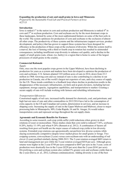 Expanding the Production of Oats and Small Grains in Iowa and Minnesota Prepared by the Sustainable Food Lab and Practical Farmers of Iowa 4/27/15