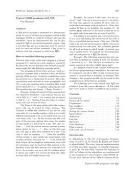 Typeset MMIX Programs with TEX Udo Wermuth Abstract a TEX Macro