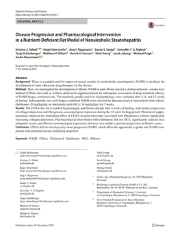 Disease Progression and Pharmacological Intervention in a Nutrient‑Defcient Rat Model of Nonalcoholic Steatohepatitis