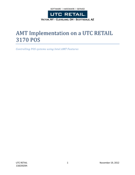 AMT Implementation on a UTC RETAIL 3170 POS