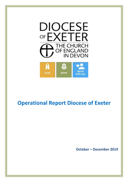 Operational Report Diocese of Exeter October-December 2019