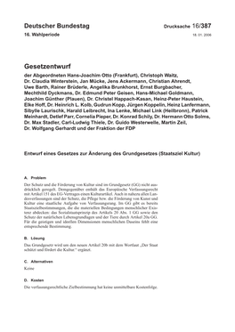 Gesetzentwurf Der Abgeordneten Hans-Joachim Otto (Frankfurt), Christoph Waitz, Dr