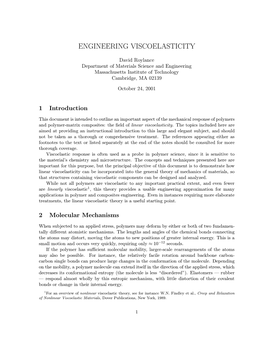 Engineering Viscoelasticity