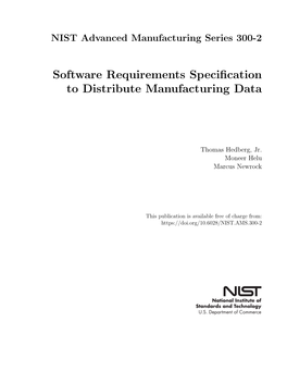 Software Requirements Specification to Distribute Manufacturing Data