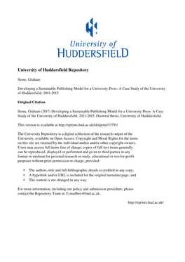 University of Huddersfield Repository