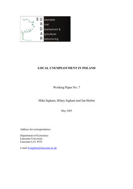 Local Unemployment in Poland