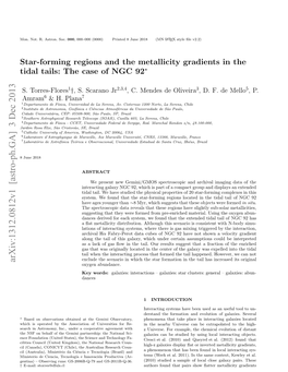 Star-Forming Regions and the Metallicity Gradients in the Tidal Tails