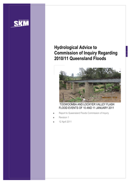 Hydrological Advice to Commission of Inquiry Regarding 2010/11 Queensland Floods