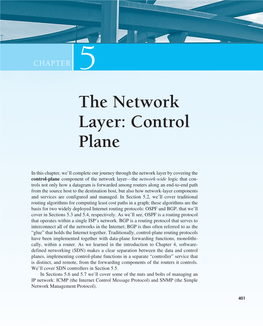 The Network Layer: Control Plane