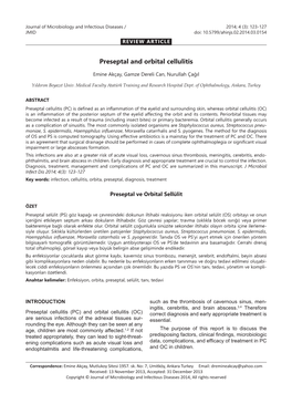 Preseptal and Orbital Cellulitis