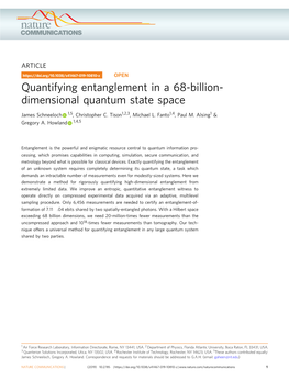 Quantifying Entanglement in a 68-Billion-Dimensional Quantum State Space
