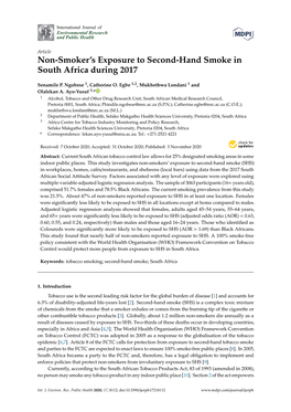 Non-Smoker's Exposure to Second-Hand Smoke in South