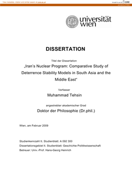 Nuclear Deterrence Model