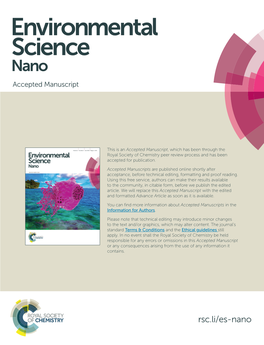 Environmental Science Nano Accepted Manuscript