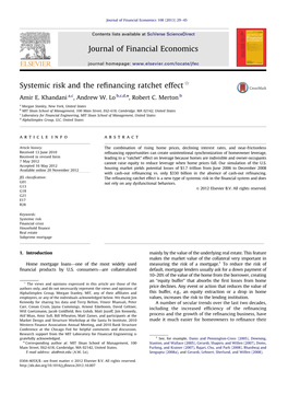 Systemic Risk and the Refinancing Ratchet Effect