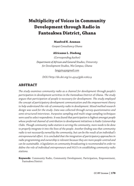 Multiplicity of Voices in Community Development Through Radio in Fanteakwa District, Ghana