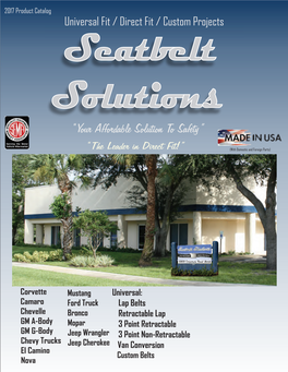 Seatbelt Solutions Seat Belts & Racing Harnesses Catalog