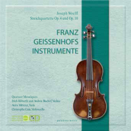 Joseph Woelfl Streichquartette Op. 4 Und Op. 10