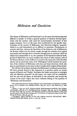 Mithraism and Gnosticism