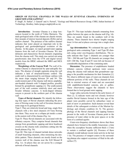 Origin of Fluvial Channels in the Walls of Juventae Chasma: Evidences of Groundwater Sapping? P