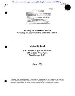 L'he Study of Homicide Caseflow: Creating a Comprebensive Homicide Dataset