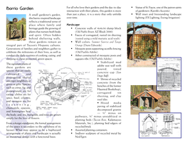 Barrio Garden Layout and Plant List