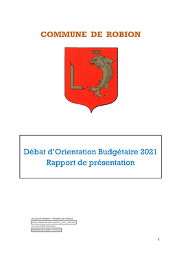 COMMUNE DE ROBION Débat D'orientation Budgétaire 2021