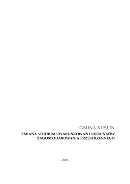 Gmina Kuślin Zmiana Studium Uwarunkowań I Kierunków Zagospodarowania Przestrzennego