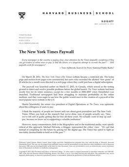 The New York Times Paywall