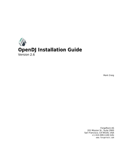 Opendj Installation Guide Version 2.6