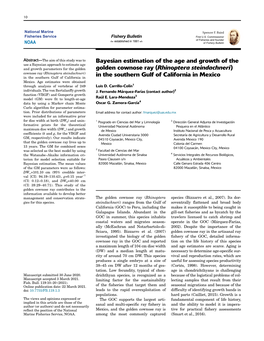 Bayesian Estimation of the Age and Growth of the Golden Cownose Ray