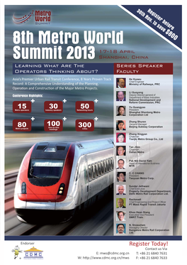 8Th Metro World Summit 201317-18 April
