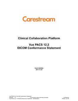 Vue PACS 12.2 DICOM Conformance Statement