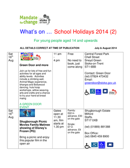 School Holidays 2014 (2)