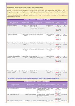 Sai Kung and Tseung Kwan O Route Bus-Bus Interchange Scheme
