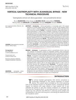 Technic VERTICAL GASTROPLASTY WITH