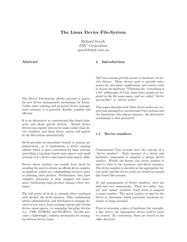 The Linux Device File-System