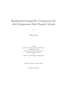 Randomized Lempel-Ziv Compression for Anti-Compression Side-Channel Attacks